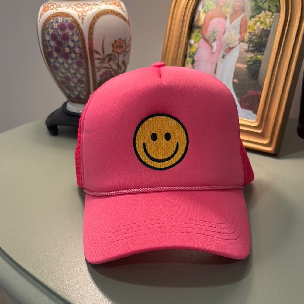 Pink Smiley Trucker Hat